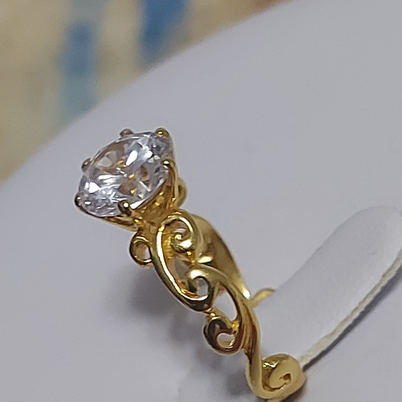 925 Sterling Silver Swirl Ring, Plated with 1 Micr - Picture 6 of 11